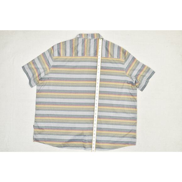 Swiss Tech Men's Striped Button Down Short Sleeve Shirt Regular Size XL - Picture 6 of 8